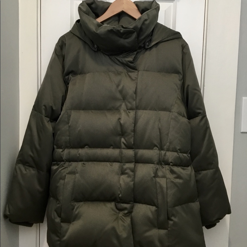 J Jill down-filled jacket in olive - sage, size L